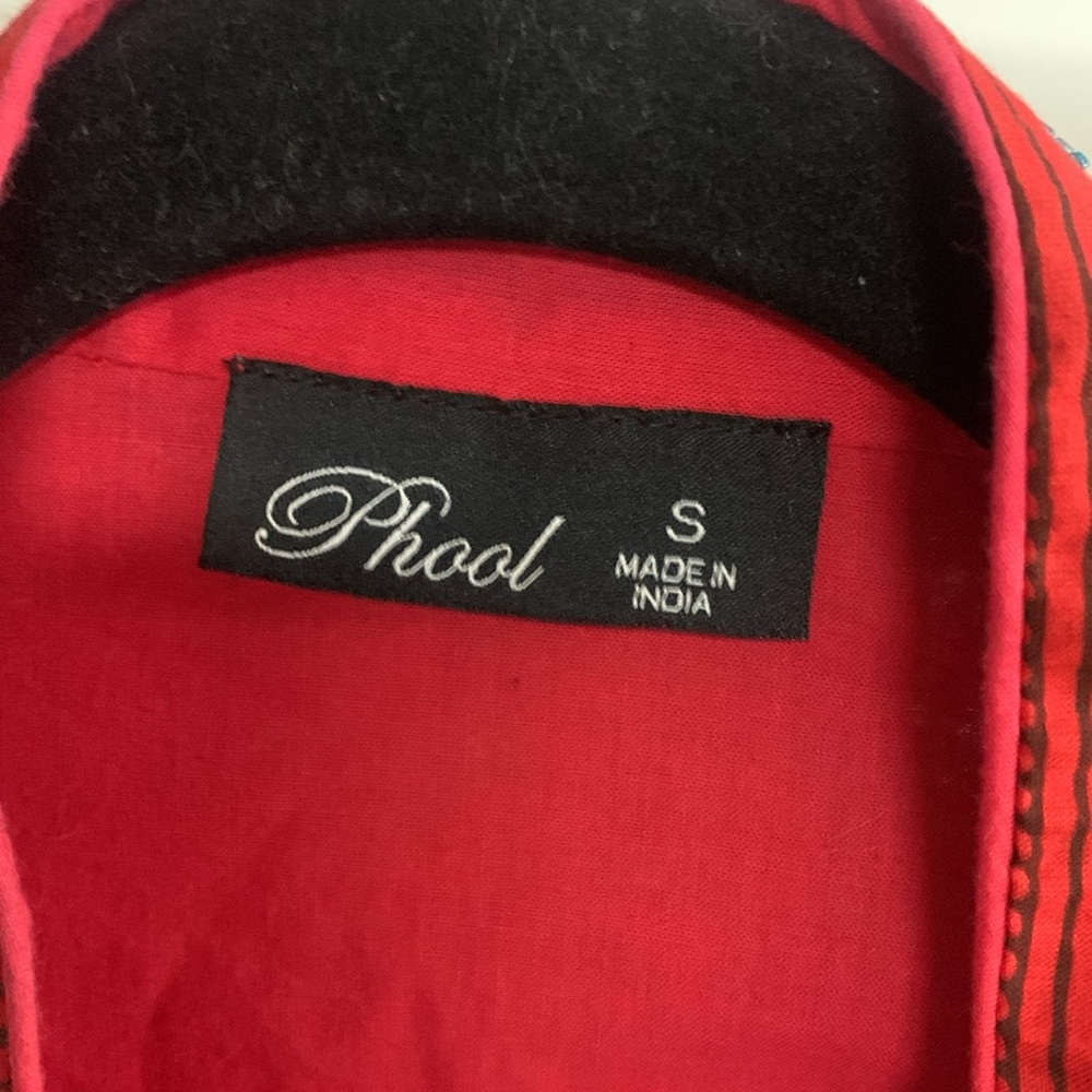 Phool Red Sequin Patchwork Jacket Size S - image 2